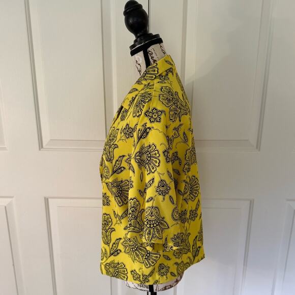 EUC Saunders Floral Yellow Shirt - Picture 5 of 9